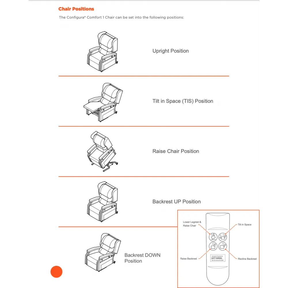 Configura Comfort Tilt In Space Electric Lift Recliner Chair (Available in 3 Sizes) Beige - Image 11