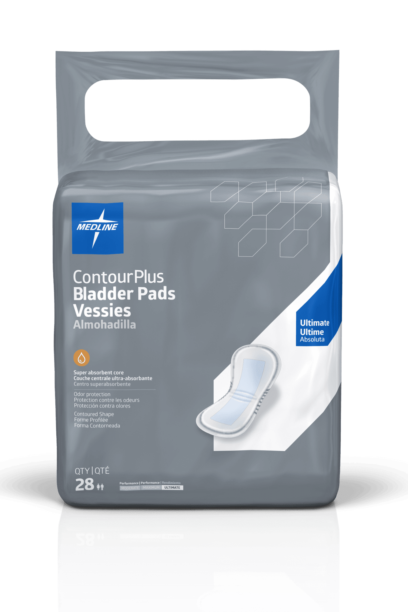 Medline Contour Plus Bladder Control Pads (Pack of 28)
