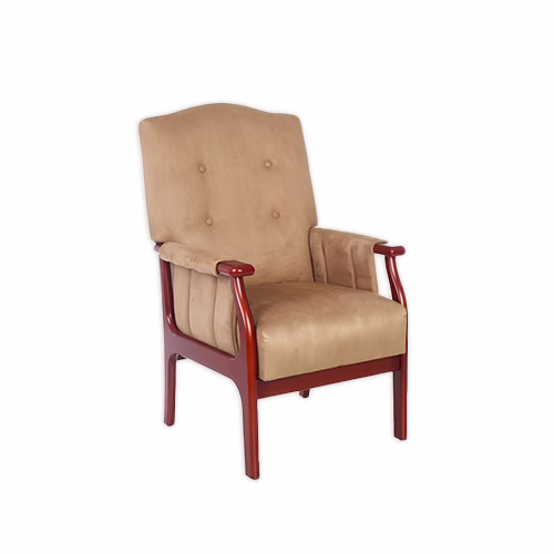 High Back Chair - Oscar Spencer - Suede Moss - Image 5