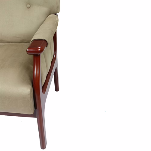 High Back Chair - Oscar Spencer - Suede Moss - Image 4