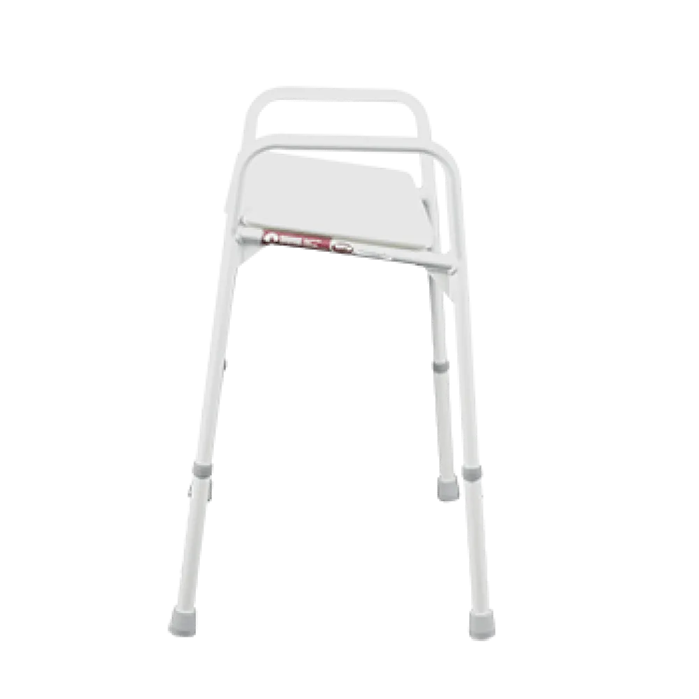 Shower Stool Aluminium with angled Pop in Seat - Aluminium/Steel - Image 2