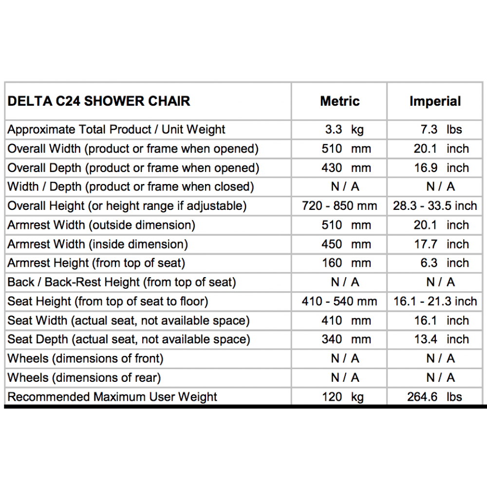 Shower Chair - Delta (C24/234338) - Image 2