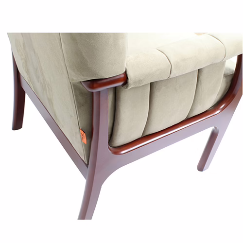High Back Chair - Oscar Spencer - Suede Moss - Image 3